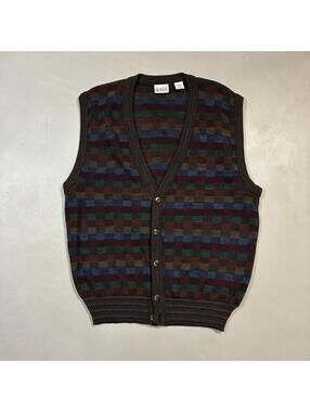 vintage 80s palazzo florence abstract mosaic knit